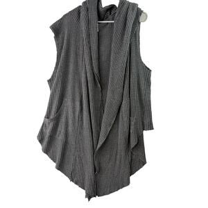 NSF Sleeveless Hooded Cardigan – Charcoal Gray – Size M